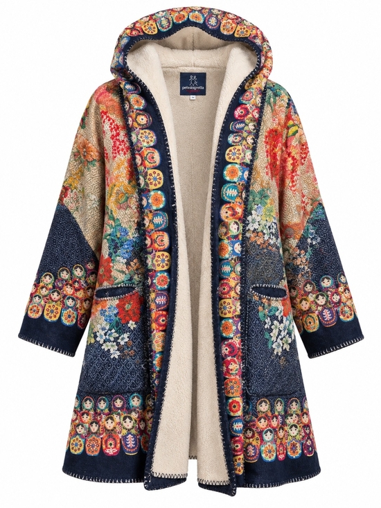 Johnny Was Sweaters - JOHNNY WAS PETE & GRETA | Dolls Cozy Sherpa Floral Wearable Blanket Robe | M
